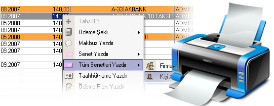 Fatura, Makbuz, Senet basklarn kolayca yapn